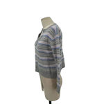 360 Cashmere Rosa Sweater Long Sleeve V-Neckline Striped Gray Blue Size XS Photo 5