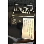 Junction West Womens XL Black Leather Reversible Heavy Coat Jacket Pockets Photo 4