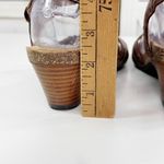 Taos Teezer Cork Sole Strappy Leather Block Heel Sandals Brown 8 Boho Hipster Photo 7