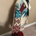 Sugar Street Weavers Western Aztec Print Jacket One Size Turquoise Brown Ivory Blue Photo 2