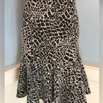Black and Cream Retro Animal Print Trumpet Fit and Flare Skirt Sz 6 Photo 2