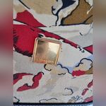 Tory Burch  Robinson Navy Leather & Printed Canvas Shoulder Bag Photo 9