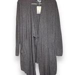 Barefoot Dreams  CozyChic Ultra Lite Hoodie Cardigan Graphite Beach Rock Size S/M Photo 0