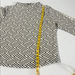 Anthropologie Anthropology W5 Sweater Womens Size S White Black Geometric Knit Cotton Zip Back Photo 8