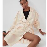 ZARA Iridescent Belted Lapel Trench Coat Sz. L/XL Photo 2