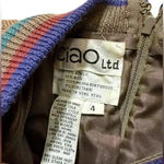 Vintage Ciao Ltd Plaid Sweater Gray Taupe Suede Dress Jacket 2 Piece Set Size 4 Multiple Photo 11