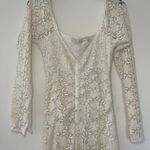 ByTimo Lace Off White Crochet Maxi Dress Photo 3
