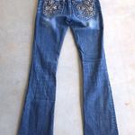 Miss Me Boot Cut Fleur De Lis Bling Jeans LONG Photo 0