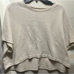 Cropped Waffle Knit Tee Tan Size M Photo 0