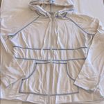 Athleta M White Double Zip Front Sweatshirt Hoodie Photo 0