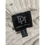 Derek Heart XL Cream Cable Knit Lace Up V Neck Distressed Tunic Sweater Photo 4