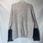 Como vintage Colorblock Cable Knit Turtleneck Sweater Oyster Charcoal Gray XL Photo 7