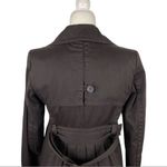 ZARA Double Breasted Pleated Trench Coat Jacket Dark Brown Size Small Office Job Photo 7