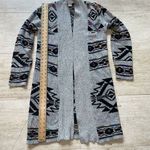 Northern Angel Aztec Southwestern Open Front‎ Long Cardigan Duster Sweater M Size M Photo 4