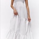ZARA  Voluminous White Cotton Poplin Dress Long Smocking New Bloggers Favorite XS Photo 11