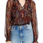 Lafayette 148 New York Silk Puff Sleeve Long Sleeve Blouse Boho Women size Small Photo 0