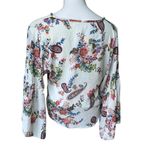 Lavender Field Boho Floral/Paisley Tie Front Wide Bell Sleeve Top, Sz S Photo 1