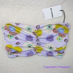 NEW Free People x Beth Richards delray 70’s floral bikini top, purple, size XS Purple Photo 3