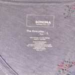 Sonoma  Light Purple Floral V Neck Top Women Size Large Soft Casual Pastel Shirt! Photo 2