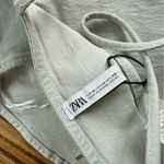 ZARA  NWT Light Denim Chambray Crop Top Size M Photo 9