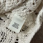 Ultra Pink  Ivory Crochet Knit Button Cardigan Large Boho Beach Summer Cottage Photo 7