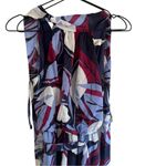 Eliza J  Print Tie Waist Wide Leg Jumpsuit 4 Floral‎ Purple Burgundy High Neck Photo 7