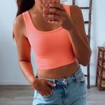 Pink Scoop Neck Sleeveless Crop Top Size XS Photo 0