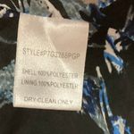 Parker  Black Blue Floral Sleeveless Tie Neck Tiered Ruffle Mini Dress Size S Photo 4