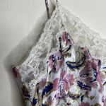 Unbranded Vintage Floral Satin Lingerie Cami Sheer Lace Tank Top Medium Purple Photo 4