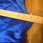 David's Bridal Royal Blue Satin One Shoulder Ruched Mini Cocktail Dress Plus Size 18 Photo 4