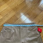 Spanx  Vegan Leather Straight Cigarette Leg Pants Toffee Beige Sz XL Photo 7
