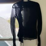 J.Crew NWT - Black Chiffon ruffle wrap top Photo 3