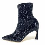Pancaldi Diane B Velvet Sparkle Ankle Boot size 36 Black Silver Stretch Bootie Photo 0