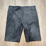 Free People Free People Womens Faux Suede Fitted Biker Shorts Size L XS Black Stretch Photo 1