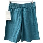 Athleta Playa Linen Bermuda Shorts Borealis Green Size 2 Photo 3