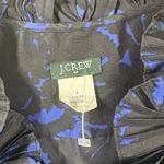 J.CREW Top Women 6 Blue Black Tank Ruffle Collar Dark Romantic Button Up Career Photo 2