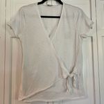 J.Crew 🚨 SALE ‼️  white wrap tie front short sleeve top Photo 1
