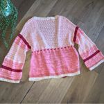 Sundance  Free In Spirit Open Front Cardigan Knit Pink Photo 5