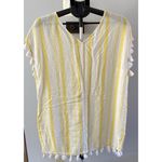 C&C California  Women's Yellow White Stripped Cotton CoverUp  Size Large‎ Photo 3