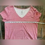 J.Jill 100% Pima Cotton Red and White Print T Shirt Top Size Small Photo 3