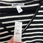 White House | Black Market NWT WHBM Outlet Bracelet Sleeve V-Neck Tee in Black and White Stripe - Size M Photo 2