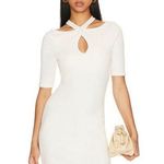 Skin Dress Indira Mini Bone White Neutral Casual Bridal Cocktail Keyhole Size XS Photo 0