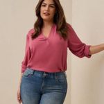 Torrid  Dusty Rose Georgette Hi-Low Pullover Long Sleeve Blouse Plus Size 1X Photo 8