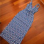Tracy Negoshian Blue and White Maxi Dress Photo 0