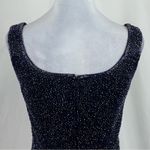 Oleg Cassini Black Tie Navy Beaded Whimsical Formal Evening Top Vintage Size 8 Photo 5