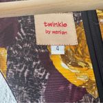 Twinkle by Wenlan Black, Purple, and Yellow Floral Silk Dress Photo 2