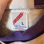 Morning Sun Jerzees Vintage Floral Embroidered Mock‎ Neck Sweatshirt Size Large Gray Photo 4