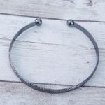 Vintage Cuff Bracelet Dark Metal with Design Gray Photo 4