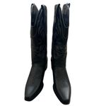 IUV Women’s Size 10 Black Leather Cowboy Cowgirl Boots Embroidered Pointy Toe Photo 1