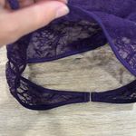 Purple Lace Long Sleeve Crop Top and Bralette Set Photo 1